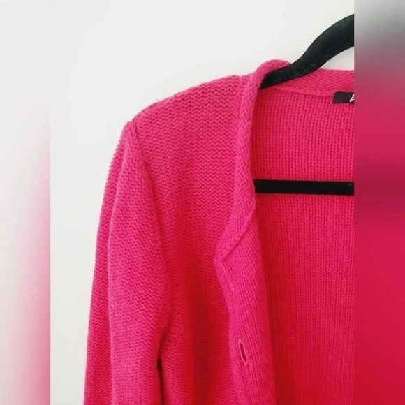 Peter Hahn pink 100%  soft wool cardigan sweater - Picture 3 of 11